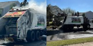 Trash truck catches on fire in north Charlotte: See photos here