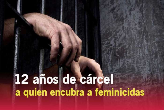 12 años de cárcel a quien encubra a feminicidas en Edoméx