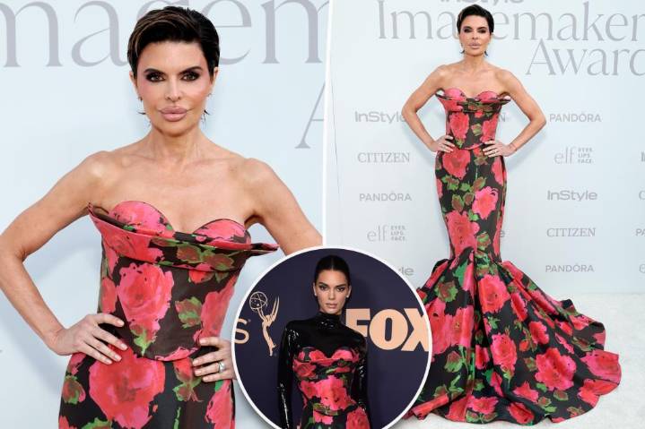 Lisa Rinna rocks rose-print gown previously worn by Kendall Jenner