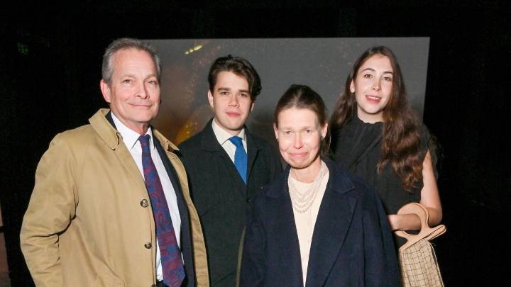 Lady Sarah Chatto, Princess Margaret's daughter, steps out with her husband, son and his long