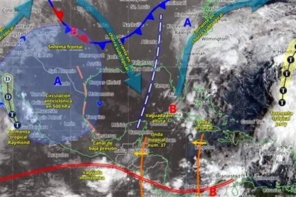 Seguirán lluvias por 'Raymond', frente frío y onda tropical