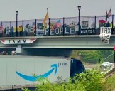 Video clip of No Kings protest on Tamm Bridge in St. Louis on Saturday