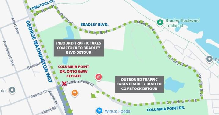 New George Washington Way lane closures to take place Monday