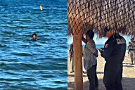 Hombre fue detenido tras alterar el orden en playa El Manglito, en La Paz; fue vigilado con dron