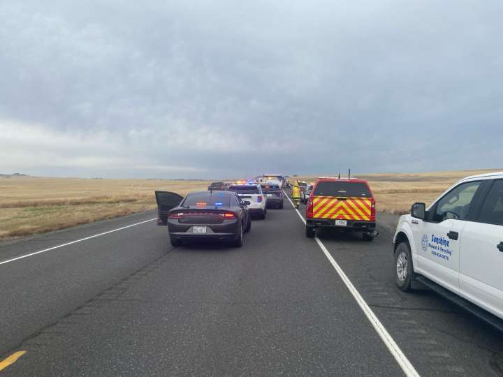 Deadly crash involving garbage truck closes Highway 2 near Reardan