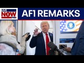 Gaza peace deal: Trump takes questions on way back to US