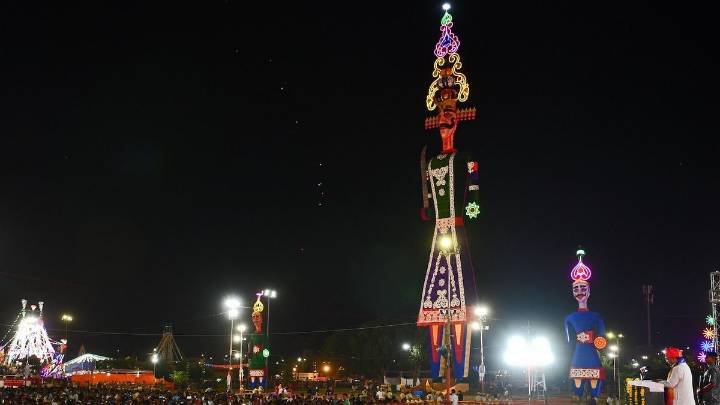 Kota festive spirits peak as record 233-foot Ravan effigy goes up in flames