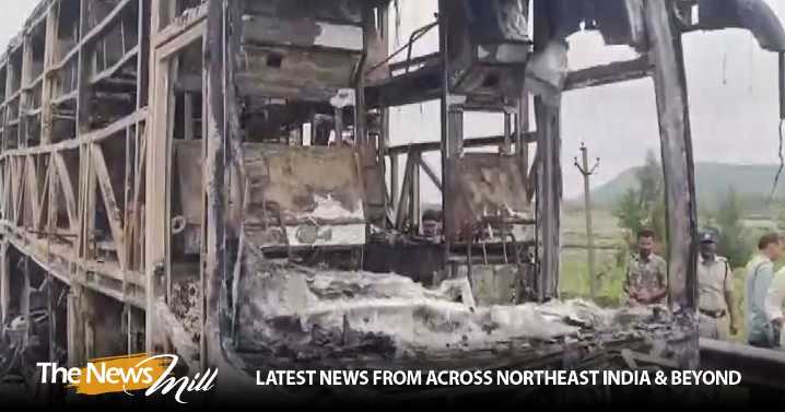“Bus caught fire after collision with bike, 11 bodies identified,” says Kurnool DC