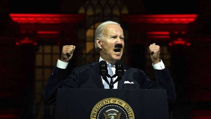 Biden Condemns Fascism In Speech While Also Debuting Attractive New Mustache