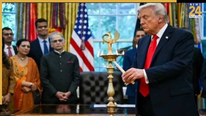 Trump Lights Diya at White House on Diwali, Says ‘Spoke with PM Modi, Discussed Trade and India