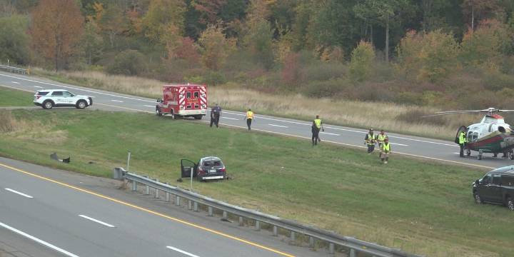 1 flown to hospital after crash in Carmel
