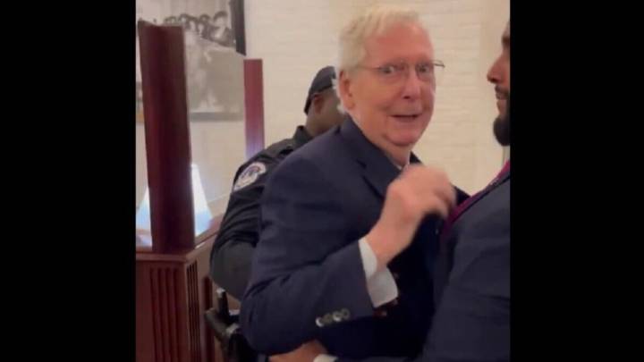 Republican leader McConnell trips in Senate basement, adding to history of falls
