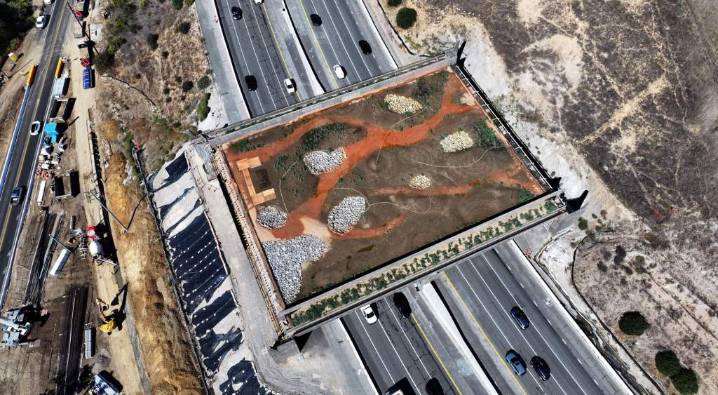 The Wallis Annenberg Wildlife Crossing over 101 freeway takes another step
