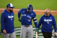 Blue Jays star George Springer leaves game with injury