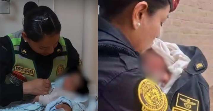 PNP rescata a recién nacido abandonado en una caja de cartón en Chiclayo