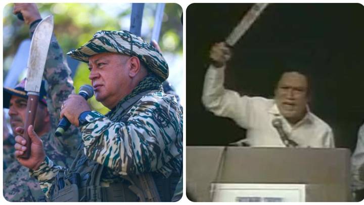 Diosdado Cabello desafía a Trump con machete en mano, evocando al dictador Manuel Noriega, derrocado por EE. UU.