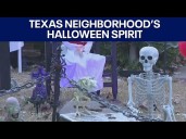 Halloween spirit in Kyle, Texas neighborhood