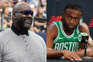 Shaquille O’Neal Reacts to Jaylen Brown’s Hairline Mishap With OG Anunoby