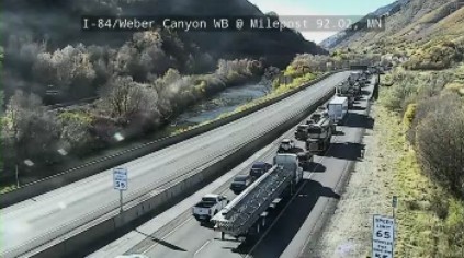 Traffic Alert: Lanes closed on I-84 WB in Weber Canyon due to semi