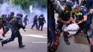 ‘Damaging the city’: Jacinta Allan denies Victoria has a problem with violent protests during tense media conference