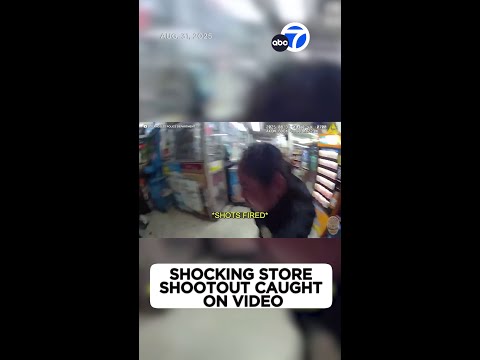 LAPD bodycam video shows dramatic shootout at liquor store