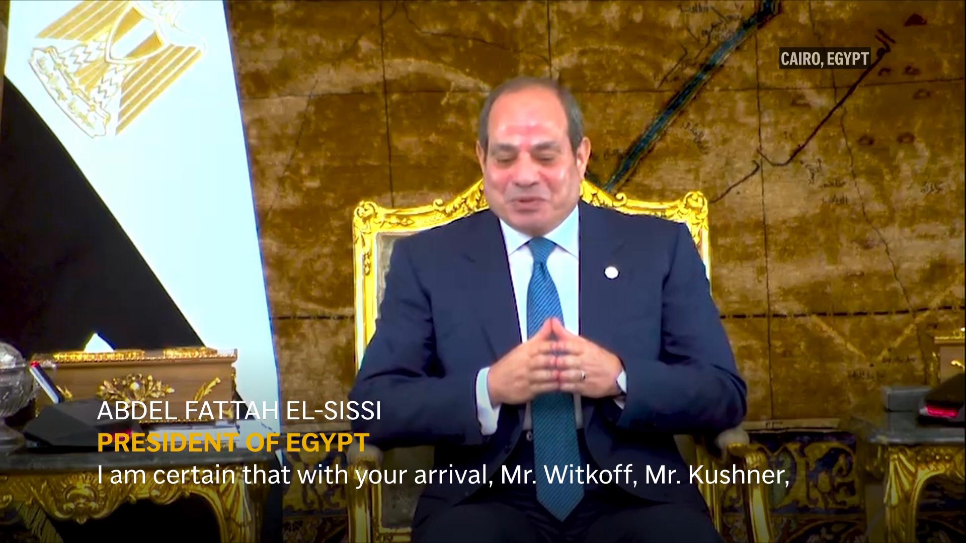 Egypt's President el-Sissi meets Trump's Mideast envoy and Trump’s envoy and Kushner