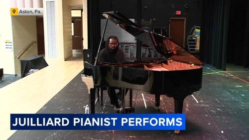 Juilliard pianist Rhyuhn Green returns to Northley Middle School in Aston, Pennsylvania for special student performance