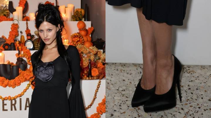 Gabbriette's Satin Heels Add Glamour to Her Día de Muerto Party Look