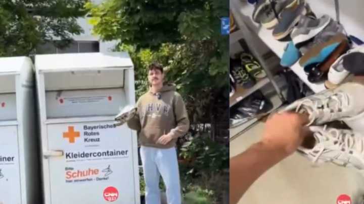 Alemán donó unas zapatillas a una fundación y se llevó una gran sorpresa al encontrarlas en una tienda de segunda mano