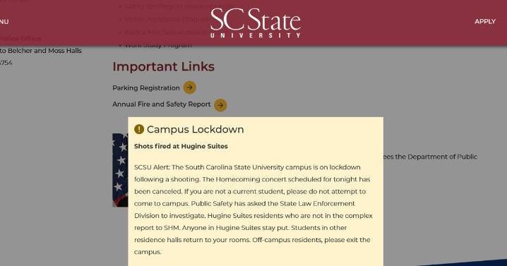 SC State campus locked down after shooting, Homecoming concert canceled
