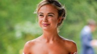 Lady Amelia Windsor shows off glowing sun tan in slinky silk slip dress