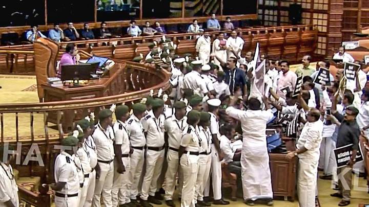 Kerala Assembly: Three Opposition MLAs suspended on charge of attacking security personnel