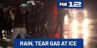 Rain, tear gas, pepper balls fail to dampen protest at Portland ICE building