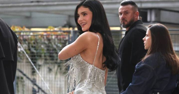 Kylie Jenner Turns Head in Bold Neckline Silver Gown Look