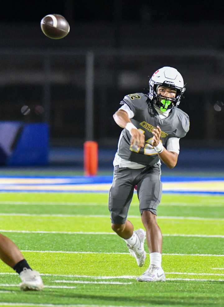 Cerritos football’s passing game, stout defense leads to victory over West
