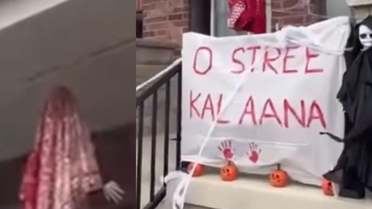 ‘O Stree Kal Aana’: Halloween, In Canada, Gets A Bollywood Makeover With ‘Ghost' In Red Saree. Desis Say ‘Hanuman Chalisa Next’