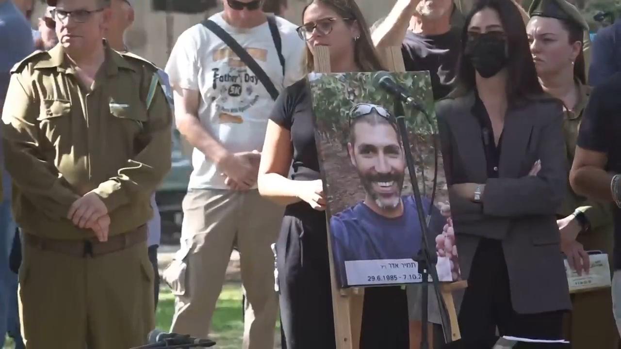 Israeli president among mourners at funeral for hostage Tamir Adar