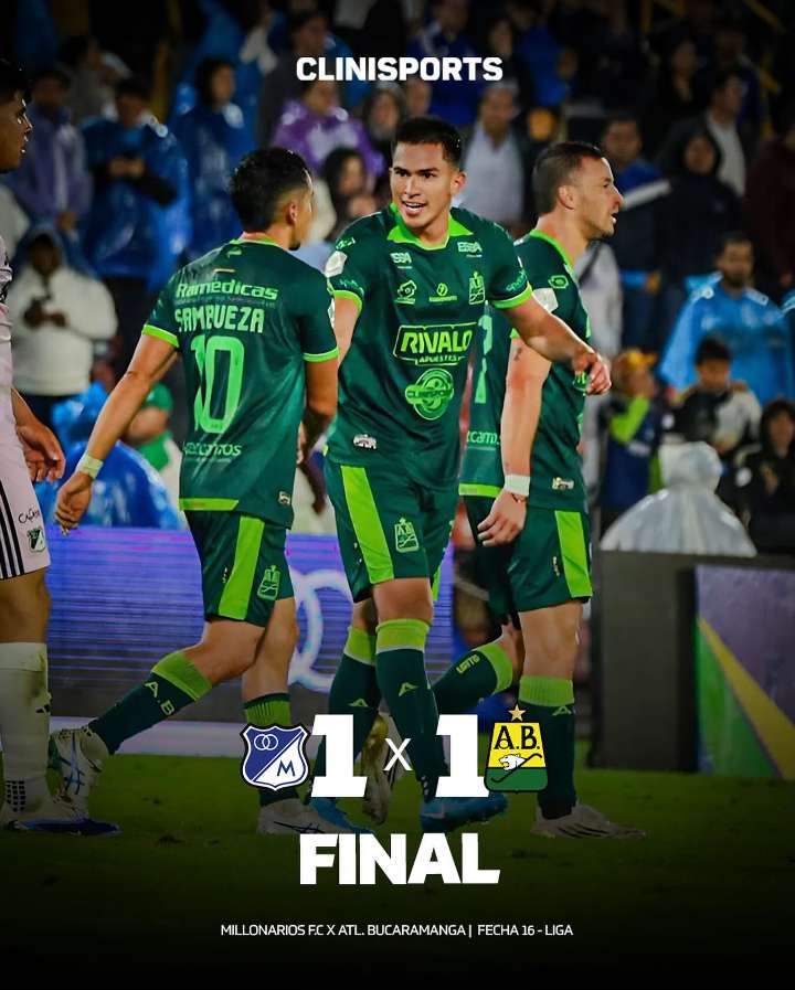 Atlético Bucaramanga empató en el Campín frente a Millonarios y mantiene el liderato