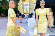 Brie Larson carries $895 Moschino x Pepperidge Farm Milano clutch in New York City