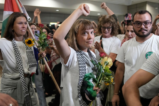 Greta Thunberg among flotilla activists deported from Israel. Others remain in prison