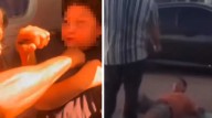 ¡Increíble! Hombre discute y amaga con tijeras a un niño en...