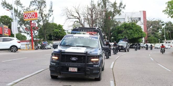 La SSPC mantiene presencia policial con el “Operativo Disuasivo” en la capital tabasqueña