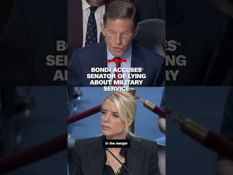 Bondi gets upset about senator's merger question