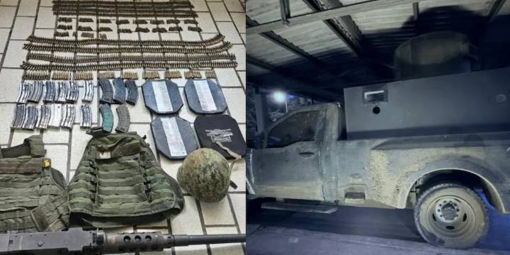 Operativo militar en Quitupan logra decomiso de armas, municiones, equipo táctico y coches “monstruo”