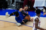 Josh Hart ejected from Knicks’ preseason game after slipping to court and throwing ball