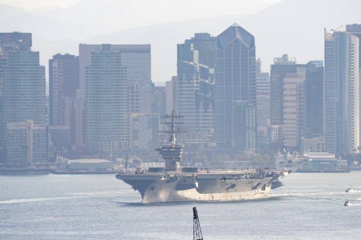 California-based helicopter flying off USS Nimitz crashes in South China Sea