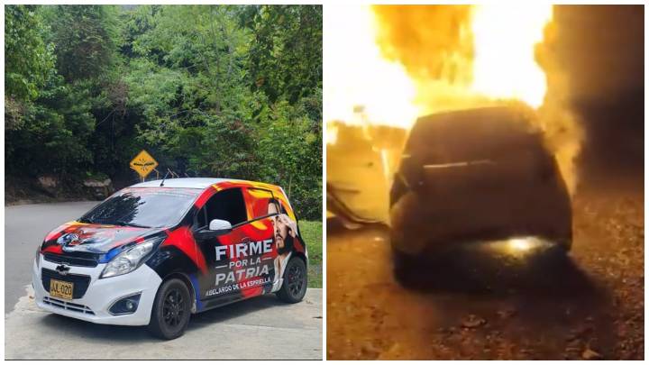 El relato y reclamo a Petro de Juan Carlos Santamaría tras el susto: iba en el carro de la campaña Abelardo de la Espriella incendiado en Arauca