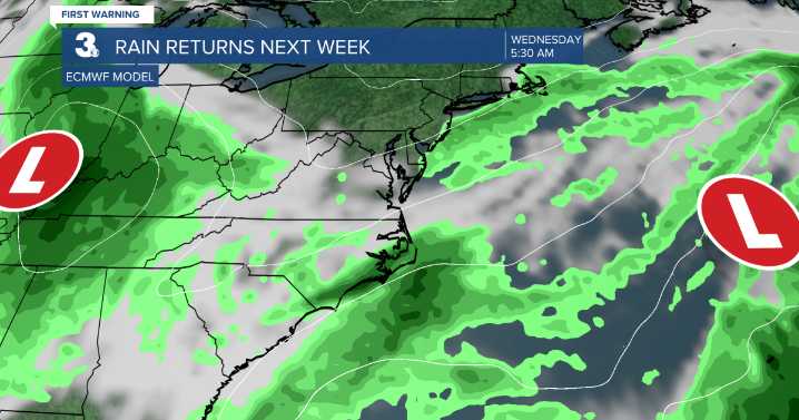 First Warning Forecast: Mostly dry and cool, showers return next week