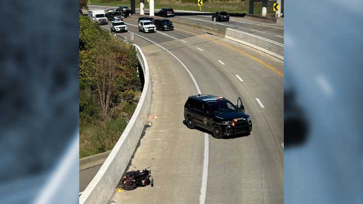 Coroner called to motorcycle crash on I