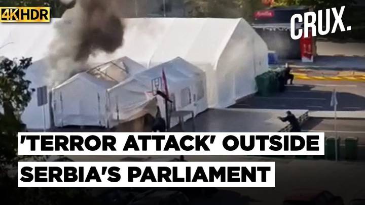 Shots Fired Outside Serbia Parliament, Tent Set Ablaze In Belgrade, Vucic Slams "Terrorist Act"